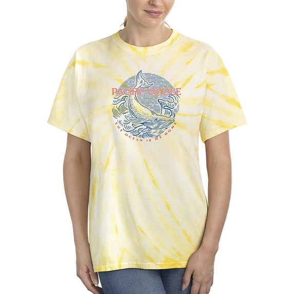 Pacific Voyage Whale Sign Tie Dye Cyclone Women -Image by Shutterstock, Female Large