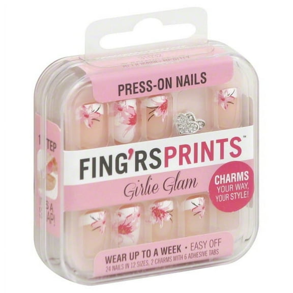 Pacific World Fingrs Prints Press-On Nails, 24 ea