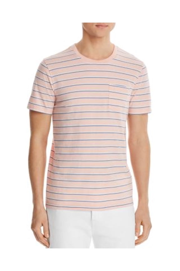 Pacific and Park Mens Pink Striped Classic Fit Cotton Blend T-Shirt S