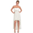 thumbnail image 1 of PacificPlex Womens Chiffon Strapless High-Low Gown with Crystal Trim, 1 of 1