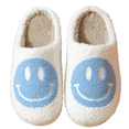 thumbnail image 1 of PacificPlex Womens Fuzzy Preppy Smile Slippers Retro Cozy Comfy Plush Warm Slip-on Happy Face Slippers Casual Indoor Soft Fluffy, 1 of 6