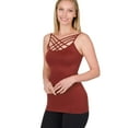 thumbnail image 1 of PacificPlex Womens Lattice Seamless Criss-Cross Cami Top, 2X/3X, Dark-Rust, 1 of 7