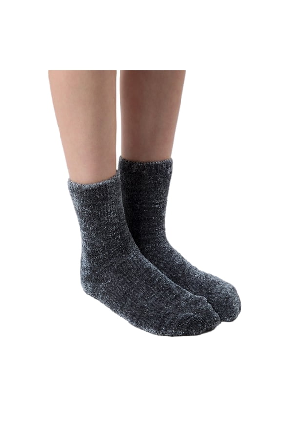 Womens Luxury Chenille Lounge Spa Socks (One-Size, Charcoal)