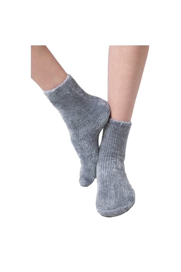 Womens Luxury Chenille Lounge Spa Socks (One-Size, Grey)