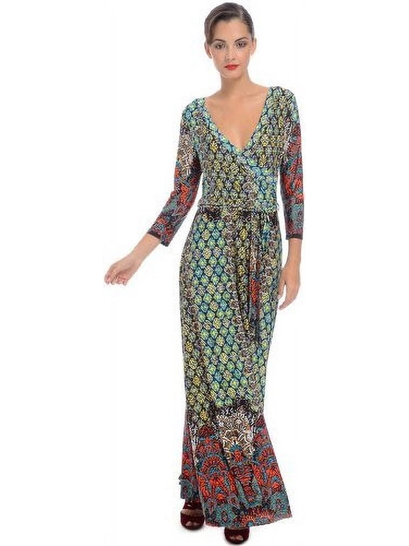 Womens Moroccan Jersey Wrap Maxi Dress