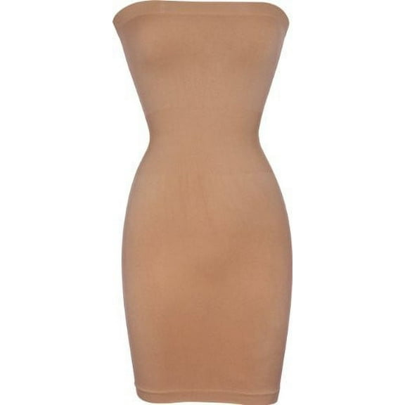 PacificPlex Seamless Smoother Tube Slip Dress Womens, One Size, Khaki