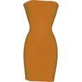 thumbnail image 1 of PacificPlex Womens Seamless Smoother Tube Slip Dress, One Size, Mustard, 1 of 4