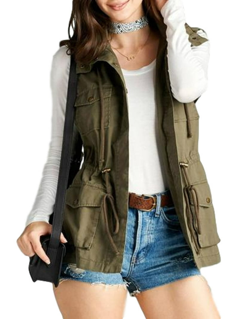 PacificPlex Women's Casual Sleeveless Cargo Utility Vest