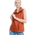 thumbnail image 1 of PacificPlex Womens Sleeveless Anorak Cotton Cargo Utility Vest, Small, Rust, 1 of 6