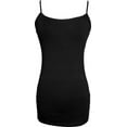 thumbnail image 1 of PacificPlex Womens Stretch Cotton Camisole Tank Top, Black, Junior Plus Size 2X, 1 of 1