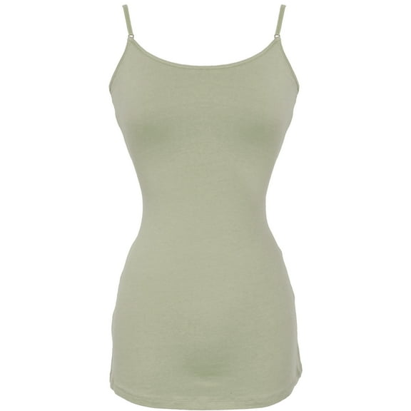PacificPlex Womens Stretch Cotton Camisole Tank Top Junior & JR Plus Size (2X, Celadon-Green)