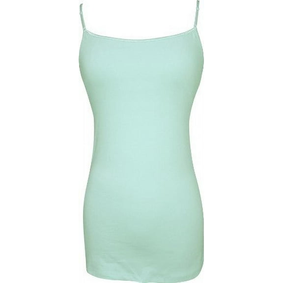 PacificPlex Womens Stretch Cotton Camisole Tank Top, Medium, Angel-Blue