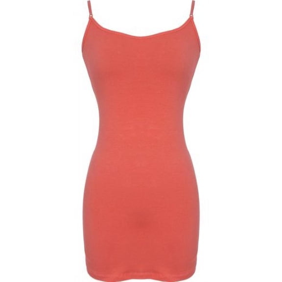 PacificPlex Womens Stretch Cotton Camisole Tank Top, Medium, Coral-Candy