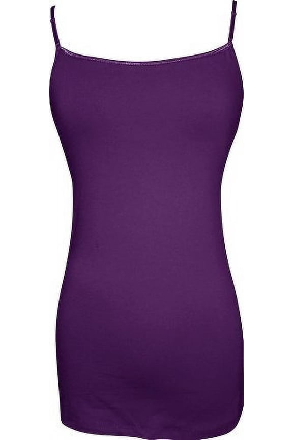 Womens Stretch Cotton Camisole Tank Top, Medium, Velvet-Purple