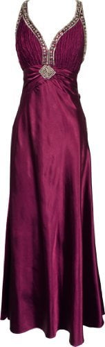 PacificPlex Womens Twist Back Beaded Satin Formal Gown Junior Plus Size -  Walmart.com