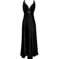 thumbnail image 1 of PacificPlex Womens Twist Back Beaded Satin Formal Gown Junior Plus Size, 1 of 1