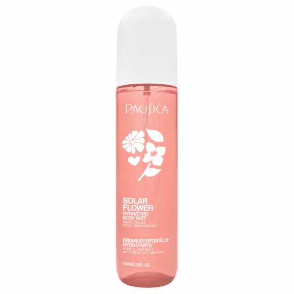 Pacifica Solar Flower Body Mist – Floral Fragrance Spray with Jasmine Bergamot Vanilla, Odor Neutralizing, Skin Hydrating, No Phthalates, Vegan and Cruelty-Free, 5 fl oz