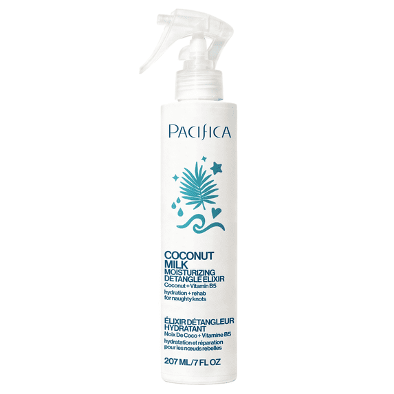 Pacifica Coconut Milk Hair Detangler Spray – Leave-In Conditioning Elixir for Tangle-Free Hair – Instantly Detangles Knots, Adds Shine & Moisture, Prevents Breakage & Frizz – Vegan & Cruelty-Free