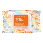 Pacifica Glowing Makeup Removing Wipes - with Glycolic Acid for AHA Exfoliating and Facial Cleansing - No Rinse Face Cleaning Towelettes - Dermatologist Tested, Vegan and Cruelty-Free, 30 Count
