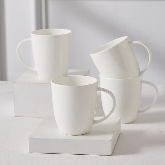Pacifica Home Billy Coupe Shape Bone China Modern White Porcelain Dinnerware Set, Service for 4, Chip & Scratch Resistant, Dishwasher & Microwave Safe
