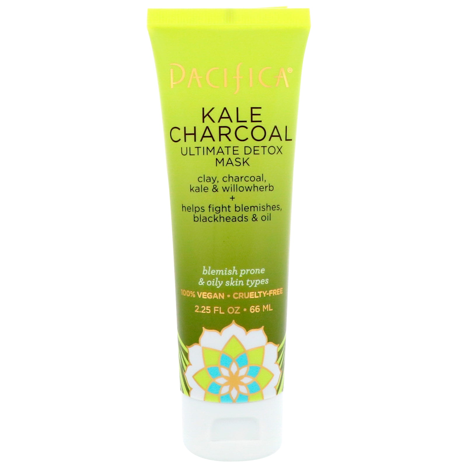 Pacifica Kale Charcoal Ultimate Detox Face Mask For All Skin Types(Vegan  Cruelty Free), lime, 2.25 Fl.Oz