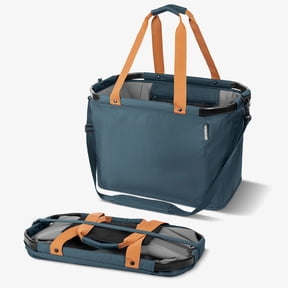 CleverMade Gear Hauler Pro 55L Collapsible Heavy-Duty Utility Tote, Ocean/Cognac