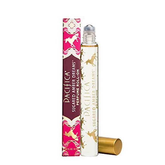 Pacifica Perfume Roll-On, Sugared Amber Dreams, Himalayan Pink Salt & Water Lily, 0.33 Fl Oz