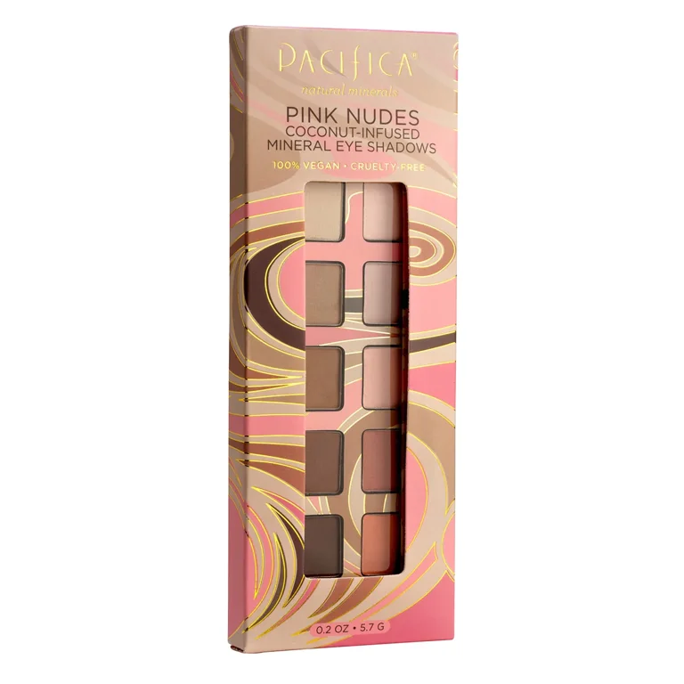 Pacifica Pink Nudes Mineral Eyeshadow Palette, Highly Pigmented
