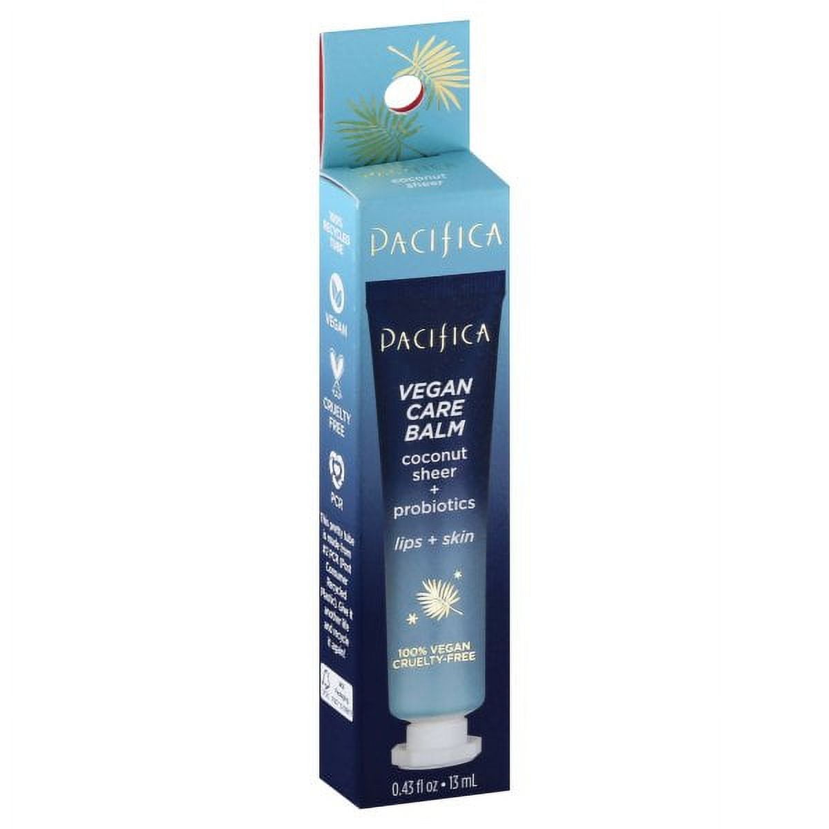 Pacifica Vegan Care Balm Coconut Sheer and Probiotics, Lips and Skin