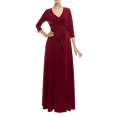 thumbnail image 1 of Pacificplex Women’s Long Sleeve Wrap Solid Maxi Dress (3X, Burgundy), 3X, Burgundy, 1 of 2