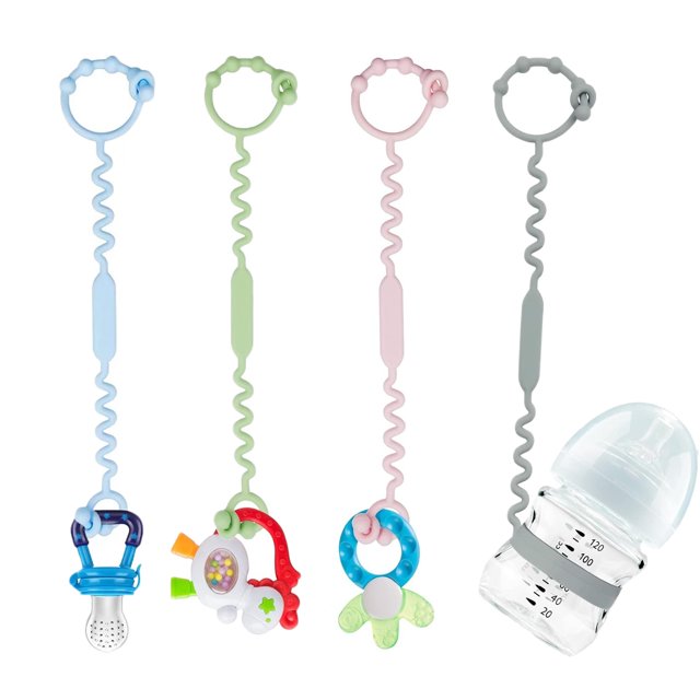 Pacifier Clip for Baby,4PCS Pacifier Holder Silicone Adjustable Toy