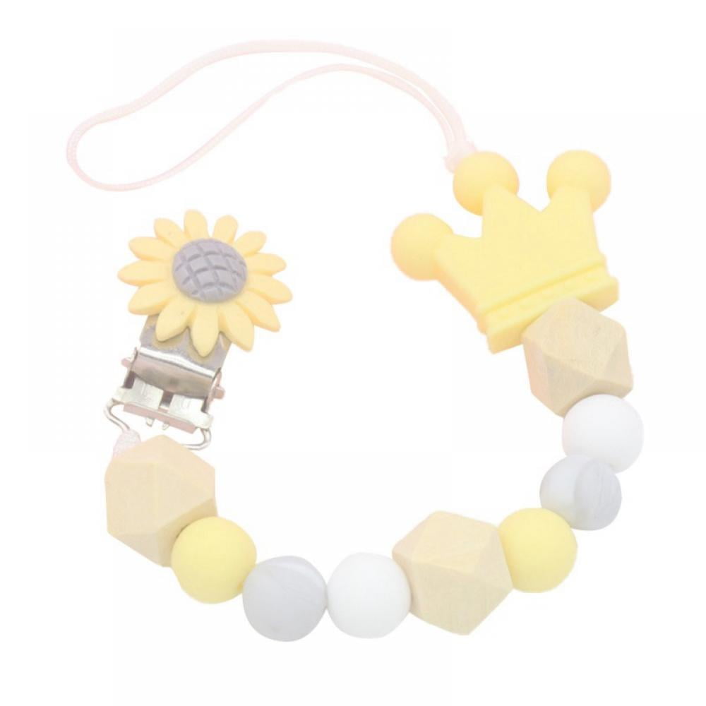 Pacifier Clip Baby Boys Girls Pacifiers Holder Strap Paci Clips Silicone Beaded Lanyard Teether