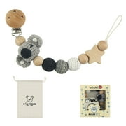 Pacifier Clip, Cute Animal Pacifier Holder Clip for Boys and Girls, Most Pacifiers, Baby Teethers, Baby Shower and Baby Essentials (Koala)