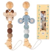Pacifier Clip, Cute Animal Pacifier Holder Clip for Boys and Girls, Most Pacifiers, Baby Teethers, Baby Shower and Baby Essentials