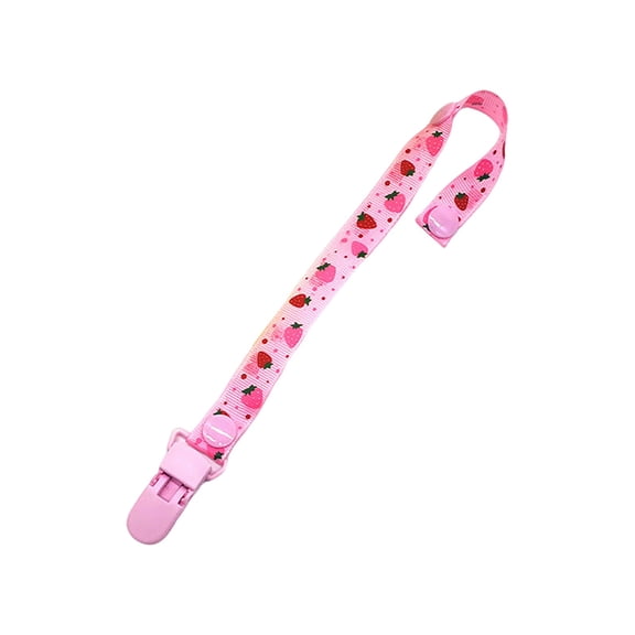 Pacifier Clip Holder Leash, Teething Toys Accessories, Adjustable Strap for Stroller & Bag, Soft Security Clip, Cute Patterned Soother Keeper
