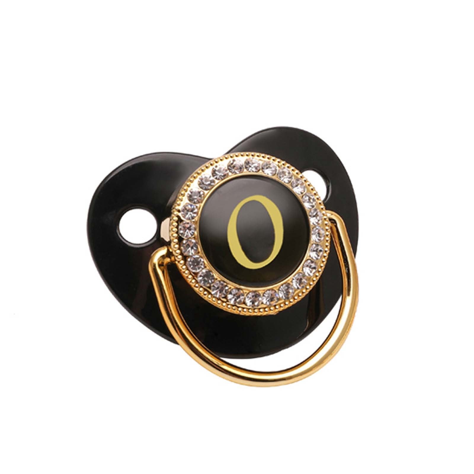 Pacifier Clips Baby Girl, 26 Letter Rhinestone Baby Pacifier with Name