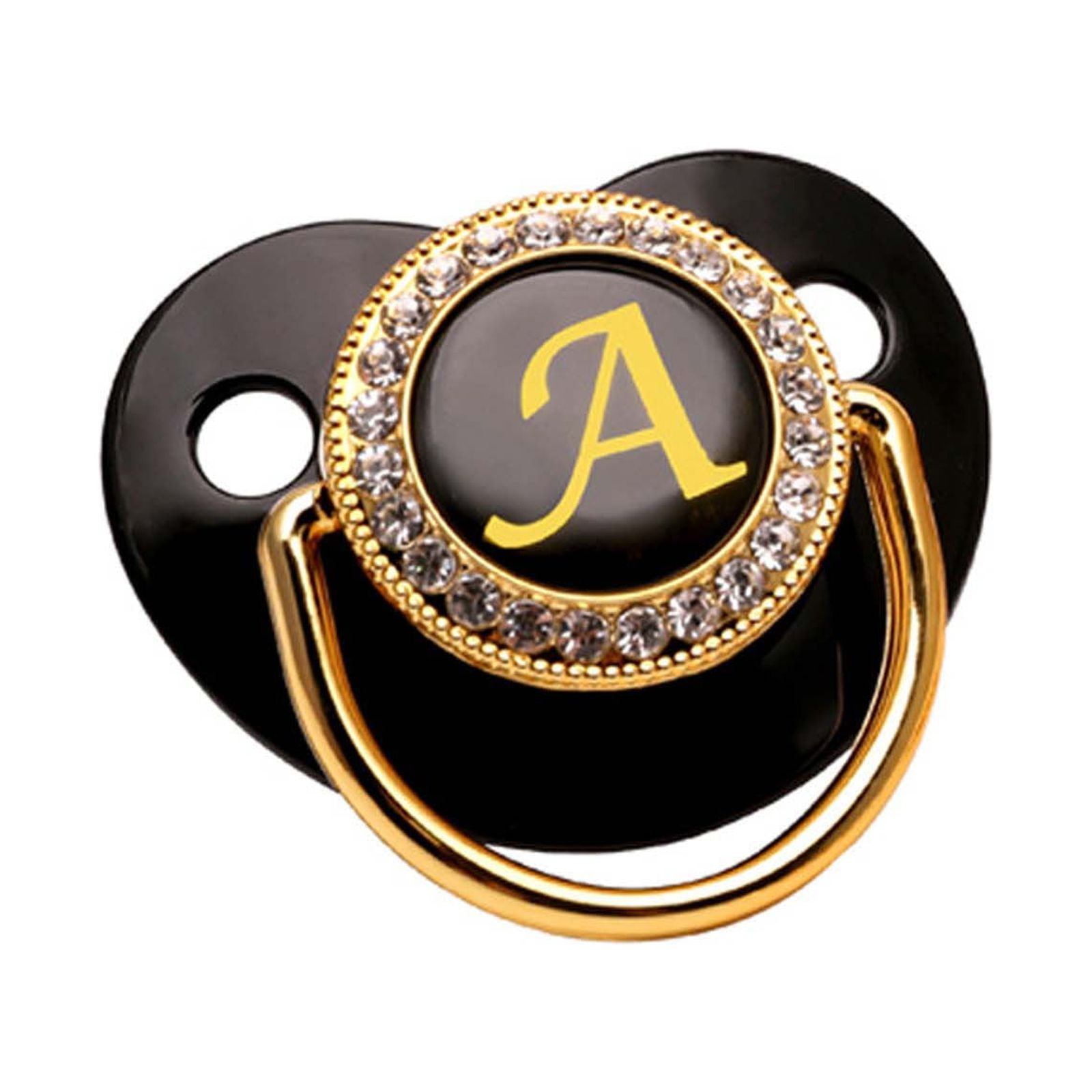 Pacifier Clips Baby Girl, 26 Letter Rhinestone Baby Pacifier with Name ...