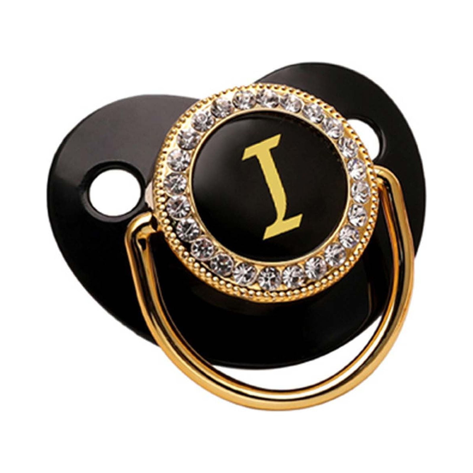 Pacifier Clips Baby Girl, 26 Letter Rhinestone Baby Pacifier with Name