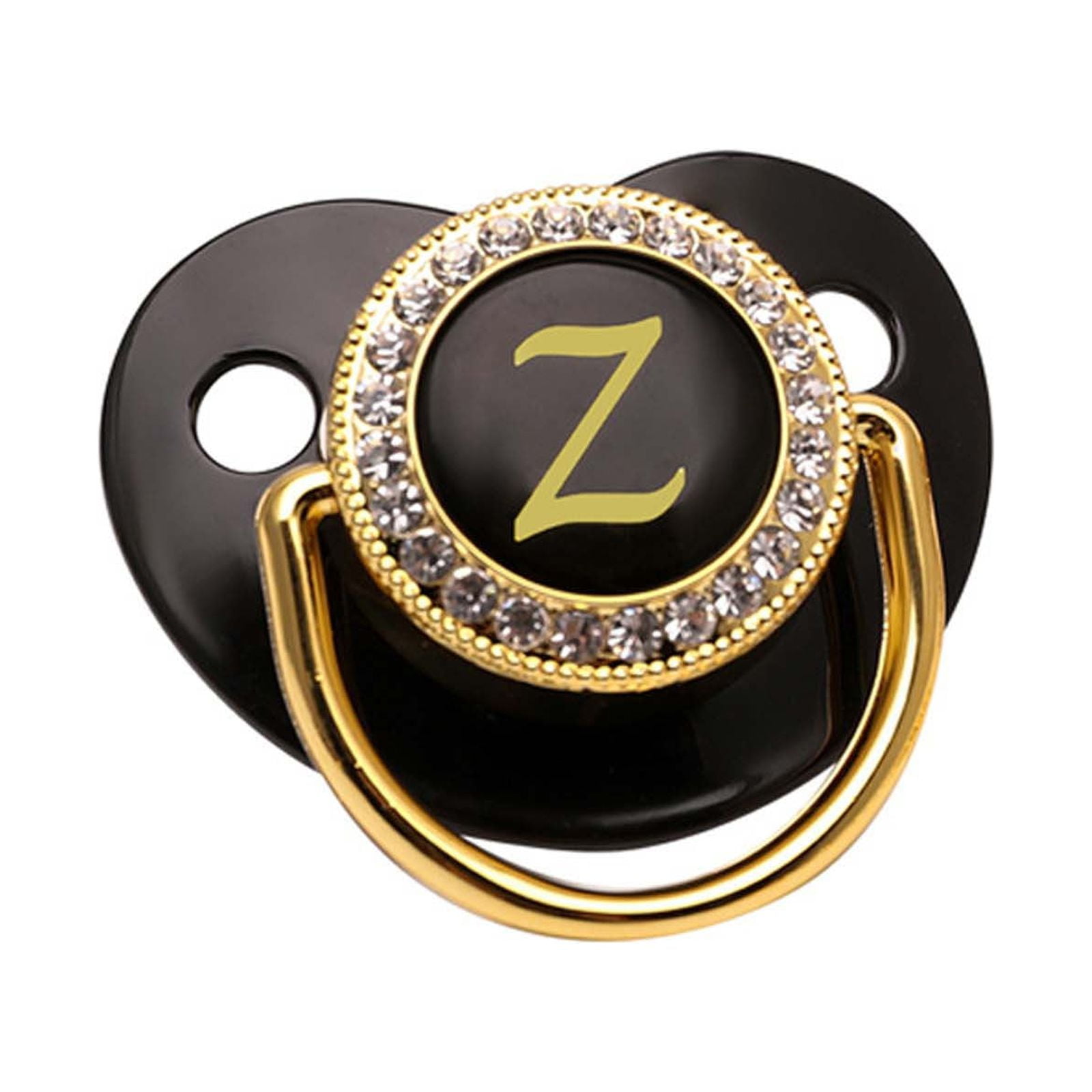 Pacifier Clips Baby Girl, 26 Letter Rhinestone Baby Pacifier with Name ...