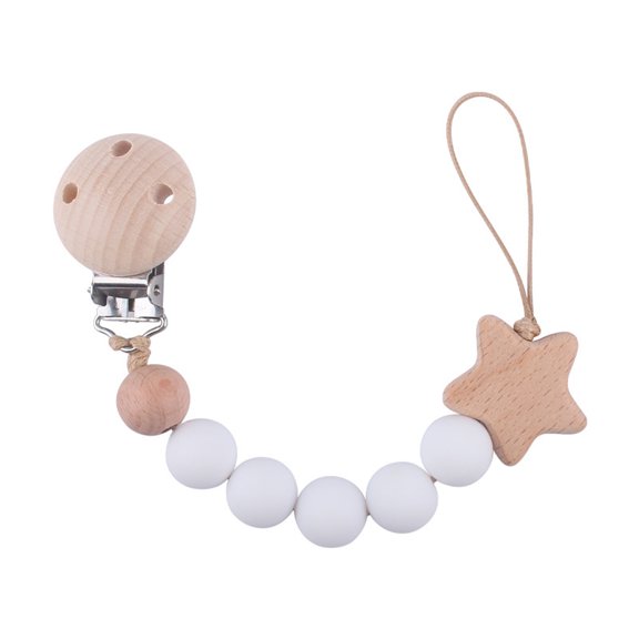 Pacifier Clips Baby Girl Pacifier Holders Silicone Clip with Teething Beads Soother Chains Nipple Holder for Babies Newborn Baby Chew Toys