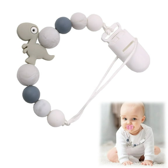 Pacifier Clips Silicone Cute Animal Panda Dinosaur Pacifier Holder Strap for Newborns Baby Teethers