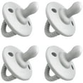 thumbnail image 1 of Comfy Cubs Pacifier Soother 4 Pack - 100% Food Grade Silicone, Certified BPA-Free (Flat, Grey), 1 of 6