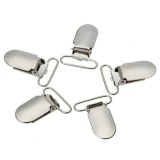 24mm 10pcs Silver Metal Brace Dummy Dungaree Suspender Clasps Clips Holder  Strap Pacifier Backpack Braces Pacifiers Bag Accessories 