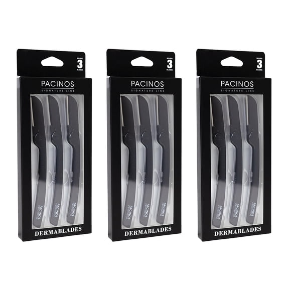 Pacinos Derma Blades for Men - Precision Straight Razor Beard Care Exfoliation Tool with 100% Stainless Steel Blades