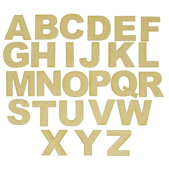 Pack of 1, 4 Inch x 1/8 Inch M Wood Letters in The Arial Font for Wood Craft Project, Children or Adult Art Work, Home and Holiday Décor and DIY Fun, Made in USA