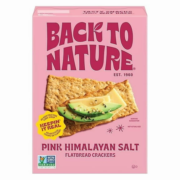 Pack of 1 Back to Nature - Pink Himalayan Sea Salt Multigrain Flatbread Crackers - Made With Real Ingredients like Wheat Flour and Whole Grains - Enjoy a Seriously Tasty Non-GMO Snack - 5 ounce