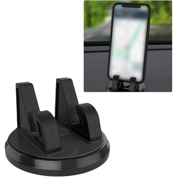 Pack-1 Car Dashboard Cell Phone Holder, 360 Degree Rotation Navigation Bracket, Car Universal Dashboard Phone Holder, for Most Cars, SUVs and Vans (Black)