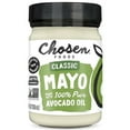 thumbnail image 1 of Pack of 1 Chosen Foods 100% Avocado Oil-Based Classic Mayonnaise, Gluten & Dairy Free, Low-Carb, Keto Diet Friendly, Mayo for Sandwiches, Dressings and Sauces, Made with Cage Free Eggs (12 fl oz), 1 of 1