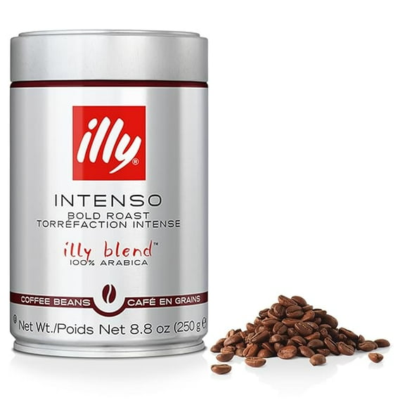 Pack of 1 Illy Intenso Whole Bean Coffee, Dark Roast, Intense, Robust And Full Flavored With Notes Of Deep Cocoa, 100% Arabica Coffee, No Preservatives, 8.8 Ounce (Pack Of 1)