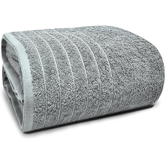 Pack of 1 Jumbo Bath Sheet 40 x 80 Inches, Extra Large & Light Weight, Quicker to Dry, 100% Cotton, Super Soft & Absorbent, Perfect to Wrap Yourself in, Cool Grey